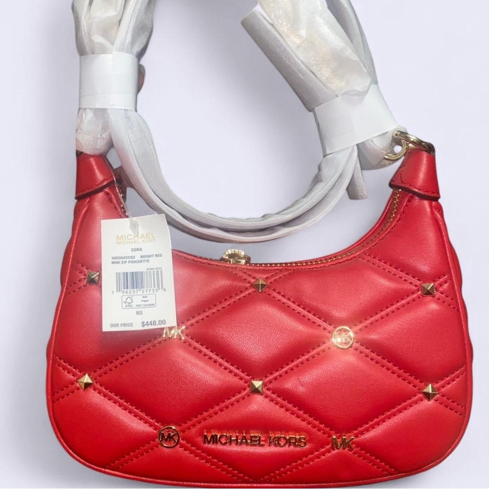 Michael Kors Red Quilted Shoulder Bag